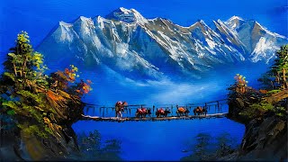 Nepali Painting | Painting a Beautiful Mountain Landscape with Acrylics | Art Candy | Nepali Artist