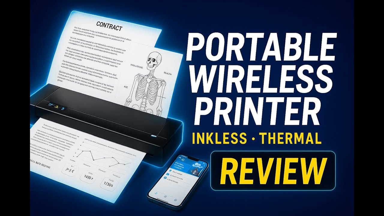 Review - Portable Printer Wireless for Travel, 2025 Upgraded Inkless Thermal Printers Sup