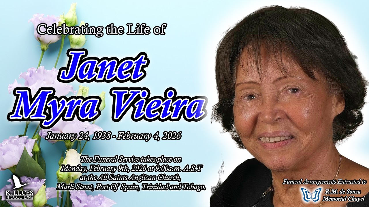 Funeral Service of Janet Myra Vieira - YouTube