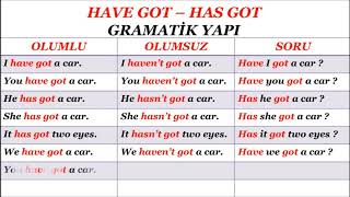 Have Got - Has Got - - - Sahip Olmak (Prati̇k Örnekli̇)