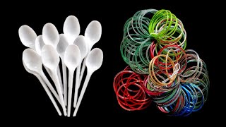 Reuse Old Bangles And Plastic Spoons For Home Decor/ Best Out Of Waste/ DIY | @Craftleochannel