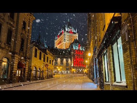 🇨🇦 Crazy Snowstorm in Quebec City! Walking Through Wind, Snow & Ice ...