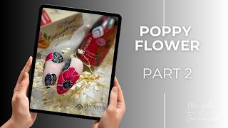 Poppy Flower painted with Gelpolish part 2 | Full Nail Art Tutorial | Nail Club Archive