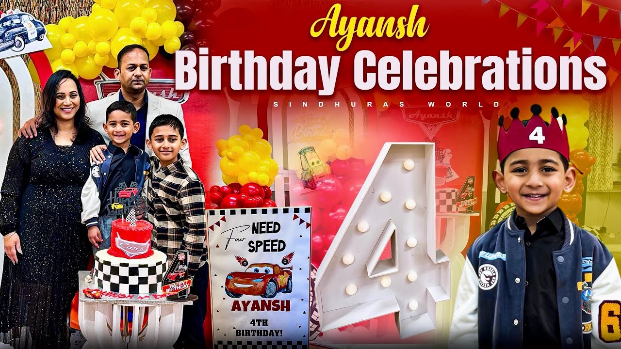 UK lo Ayansh 4th Birthday 🎂 🎉| Birthday Prep, Games, Indian Food & Celebration | SindhurasWorld 