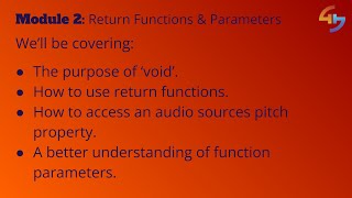 Return Functions & Parameters | Module 2 Lesson 4 | Unity Audio Mastery Course