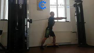 Horizontal Single Arm Cable Press (Staggered Stance)