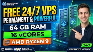 How To Get FREE 24/7 VPS Lifetime! (DeepNote Method) ⚡ 64GB RAM & Ryzen 9