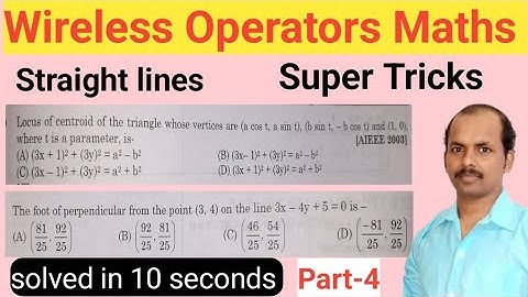 Wireless Operator Mains maths preparation | Straight lines Short Tricks | Wbp Wireless Operator