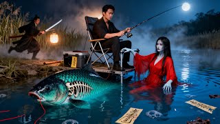 🌙Memancing larut malam di sungai terlarang, aku bertemu wanita merah misterius yang menakutkan!