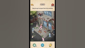 Nightmare Puzzle: The Unknown - Level 14 - Help the Girl escape from the zombies.