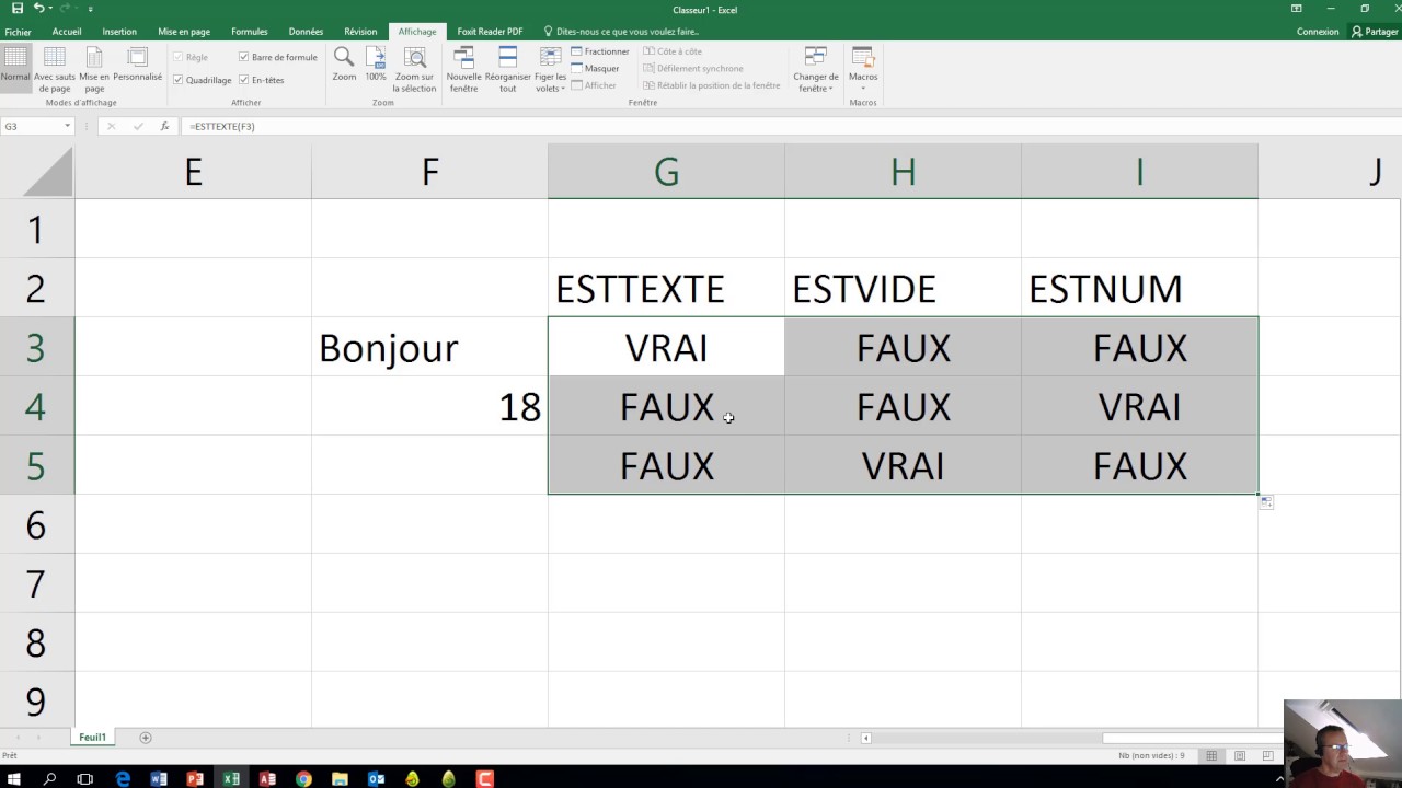 25 - Excel - Les fonctions EstVide, EstTexte et EstNum - YouTube