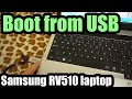 How to boot from usb samsung rv510 laptop