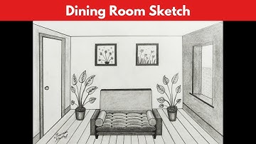 How to draw a Dining Room using 1-Point Perspective (2020) [Step by step tutorial]