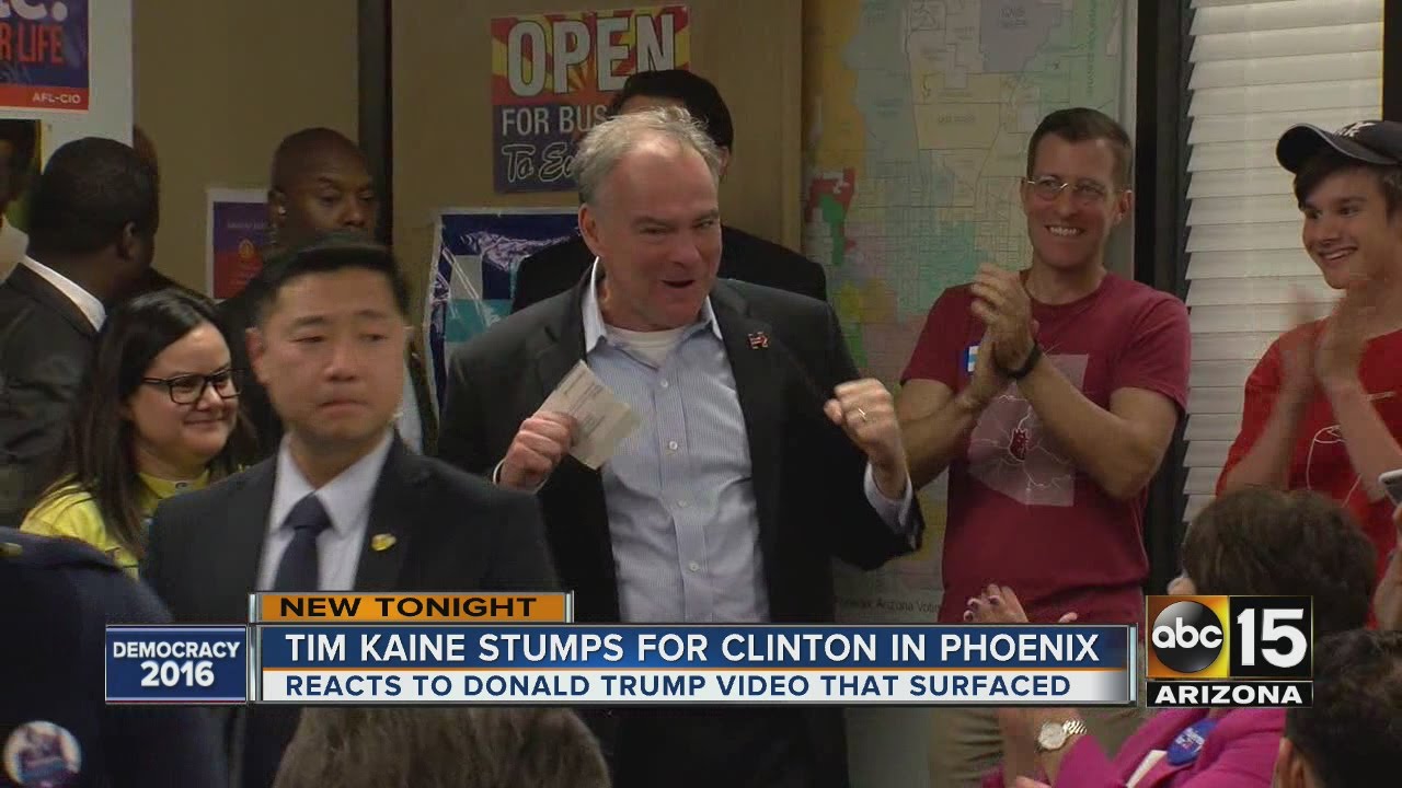 Tim Kaine stumps for Clinton in Phoenix