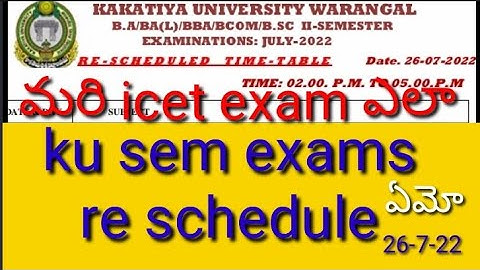 Ku Degree sem exams time table released 2022/ku Degree re schedule time table released 2022/2nd 4th