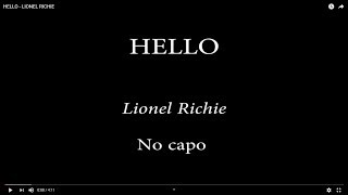 HELLO -  LIONEL RICHIE chords