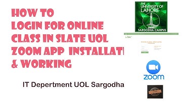 How to login for online class in slate UOL | Zoom App installation & working | UOL_Learning_Channel