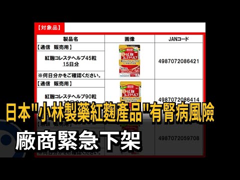 日本「小林製藥紅麴產品」有腎病風險 廠商緊急下架－民視新聞