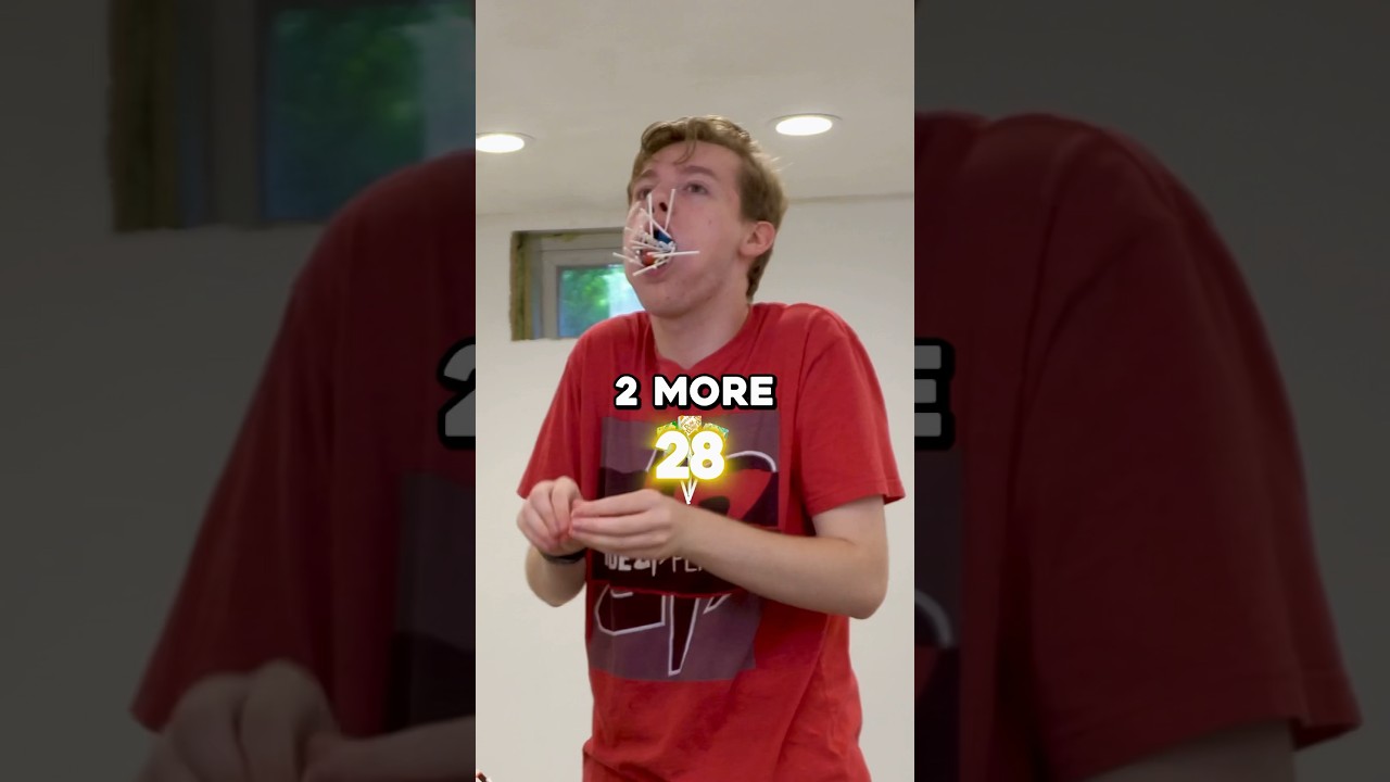 World Record for Most Lollipops in Mouth 🤯 #record #shorts