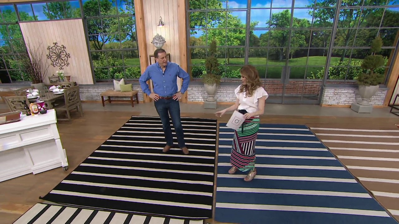 Tommy Bahama Indoor/Outdoor Reversible Awning Stripe Rug on QVC YouTube