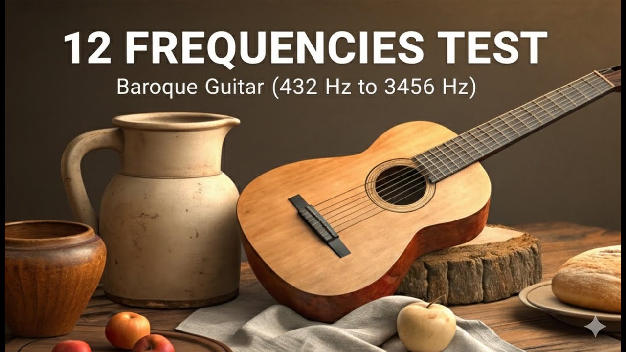 Baroque Guitar Frequency Test 🔬 All 12 Solfeggio & Harmonics (432 Hz, 528 Hz, 963 Hz, 3456 Hz)