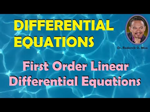 FIRST ORDER LINEAR DIFFERENTIAL EQUATIONS (Lecture 10) - YouTube