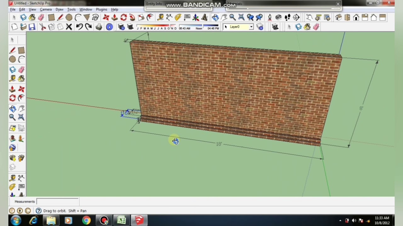 How to calculate material of Brick wall in excel & making of 3D model