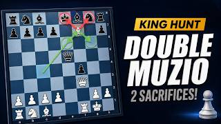 Double Muzio Gambit Attack Explained: 2 Sacrifices in the King’s Gambit Accepted Sacrifice? #chess