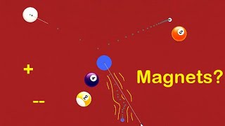 Magnets in billiard balls? No, it's charge.