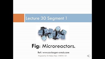 Lecture 30 - Seg 1, Chapter 4, Isothermal Reactor Design - Micro-reactors