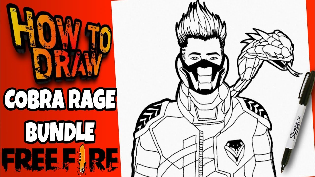 HOW TO DRAW FREE FIRE COBRA RAGE BUNDLE STEP BY STEP Como Dibujar La Skin Cobra De Free Fire YouTube