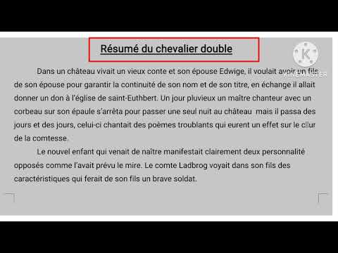 tronc commun le chevalier double le résumé de l' œuvre + les valeurs (les thèmes principaux)