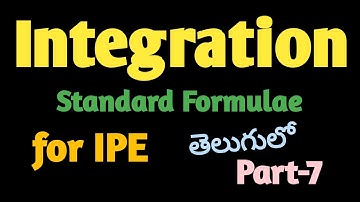 Telugu Academy solutions-Integration ||Integration||Standard Formulae||IPE problems(part-7)||telugu