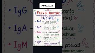 🎯REVISE Antibodies with tricks📚 #neet #neetpreparation #shorts #doctor #motivation#neet2026#biology