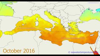 Sea water temperature - Mediterranean sea - time lapse 2016