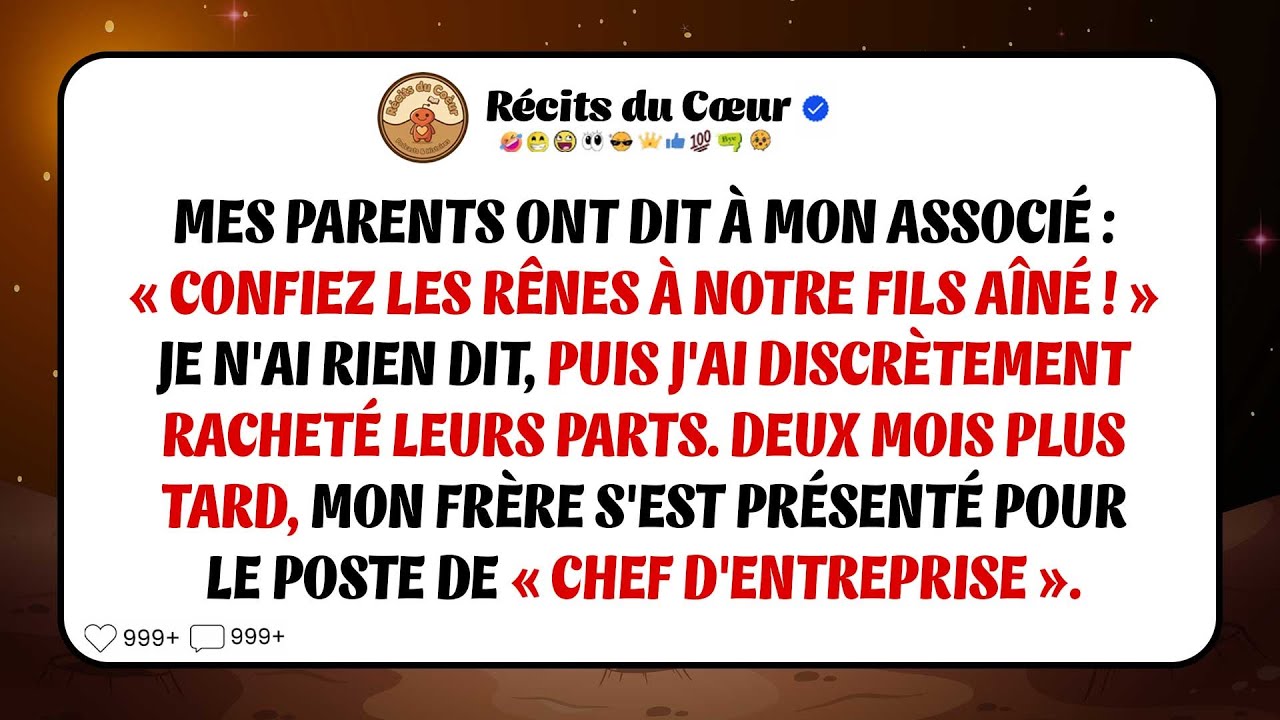 Des Parents Ont Dit À Mon Associé De Confier Les Rênes À Leur Fils ; J'ai Racheté Leurs Parts.