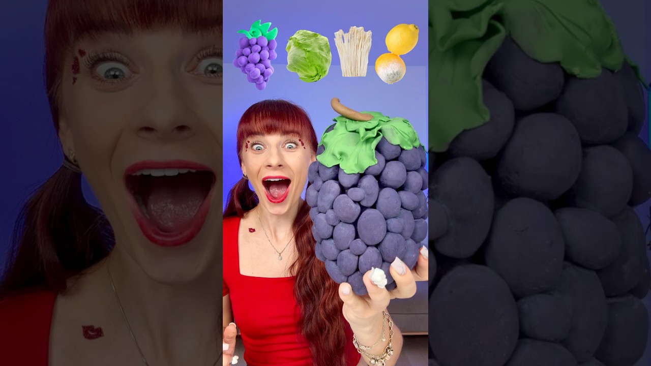 ASMR Giant Chocolate Grape, Enoki, Cabbage #mukbang #challenge