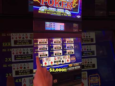 Dealt 3 aces with a kicker on 10-play triple double bonus Ultimate X! #videopoker #casinos  #jackpot
