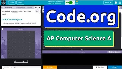Code.org Lesson 5.3 D User Input | Tutorial with Answers | Unit 2 Computer Science A (CSA)