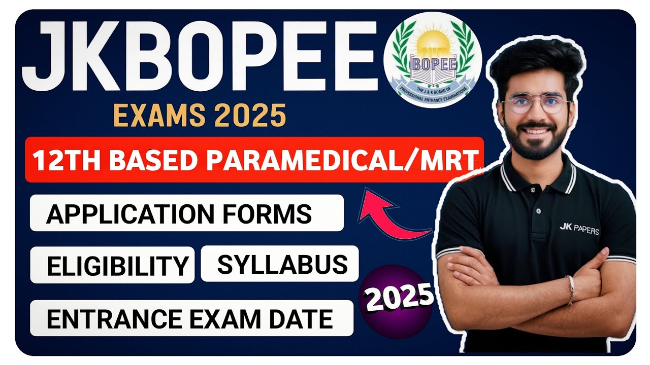 jkbopee application form 2025 out | 12th based paramedical | MRT ...
