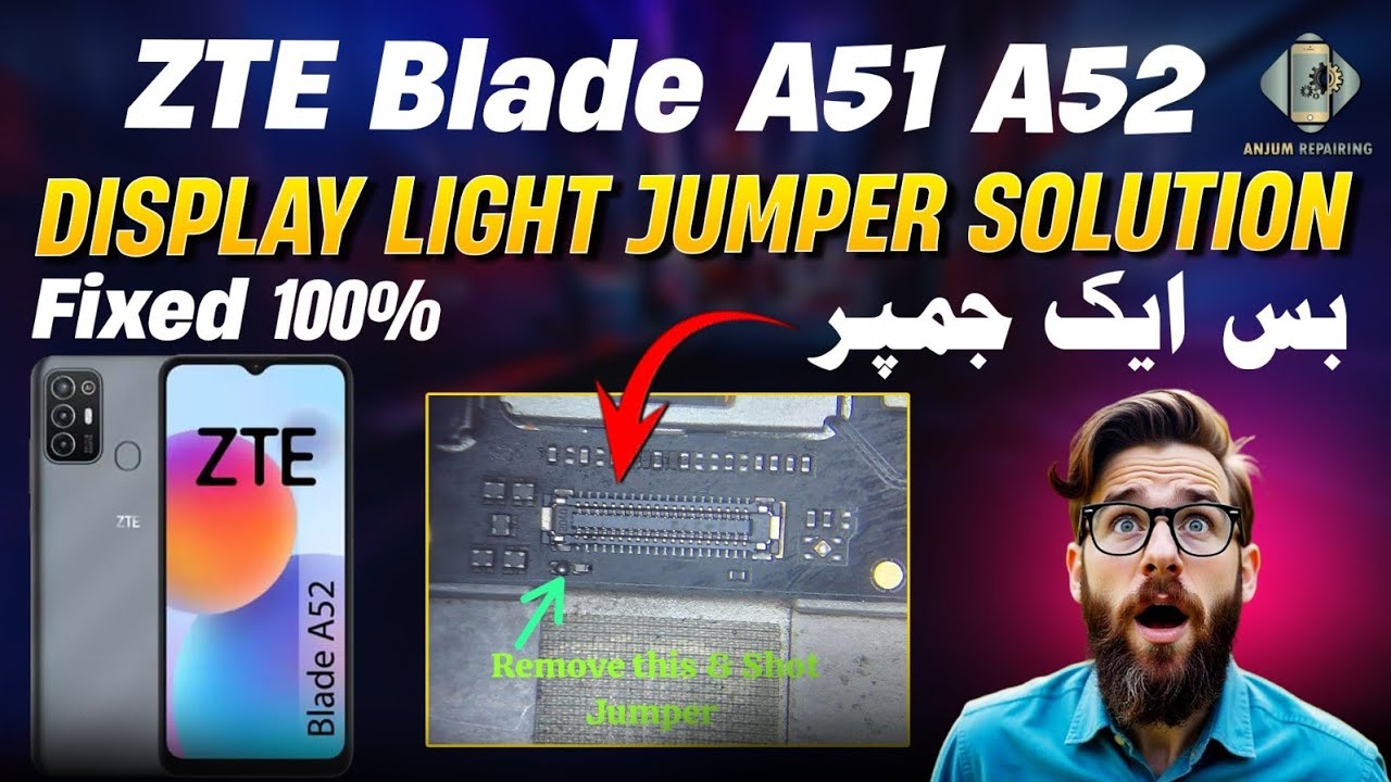 ZTE Blade A51 A52 Display light jumper||ZTE Mobile Display graphics Jumper | ZTE LCD display problem