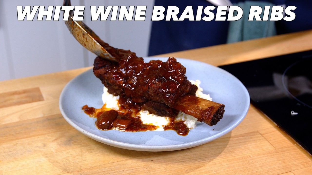 Budget Friendly White Wine Braised Beef Ribs Recipe - YouTube