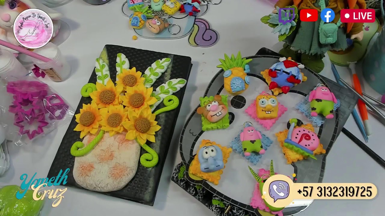 Decoracion de Girasoles en Porcelana Fria o Porcelanicron / Live