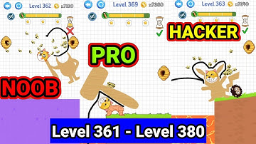 NOOB vs PRO vs HACKER || Level 361 -  Level 380 || Draw To Save || Dog Rescue || Save The Dog