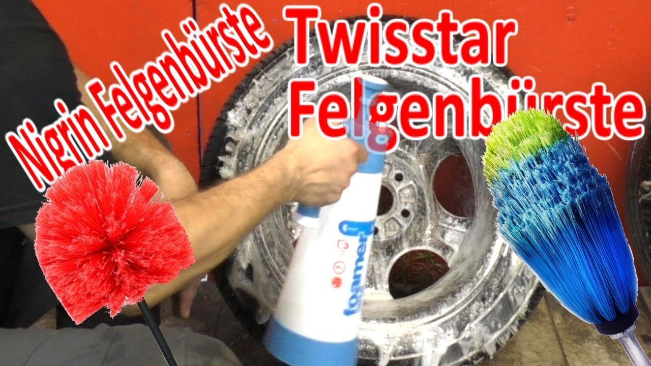 Twisstar Felgenbürste VS Nigrin Felgenbürste Alufelgen waschen im Test 