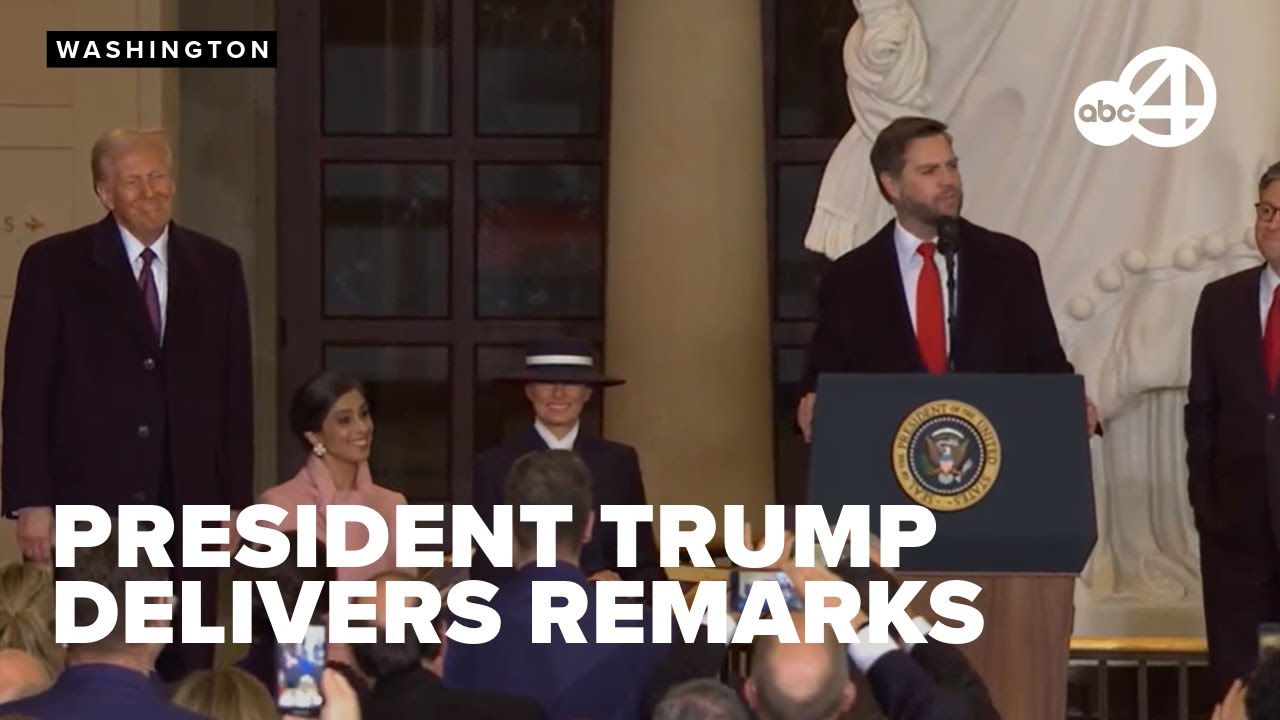 President Donald Trump delivers remarks after being sworn in - YouTube