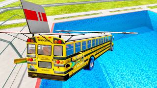 Top 50 Yellow School Bus Crashes – BeamNG Drive Bus Jumps &amp; Crash Madness