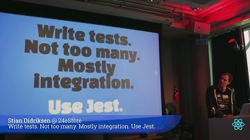 Write tests. Not too many. Mostly integration. Use Jest | ReactJS Norway