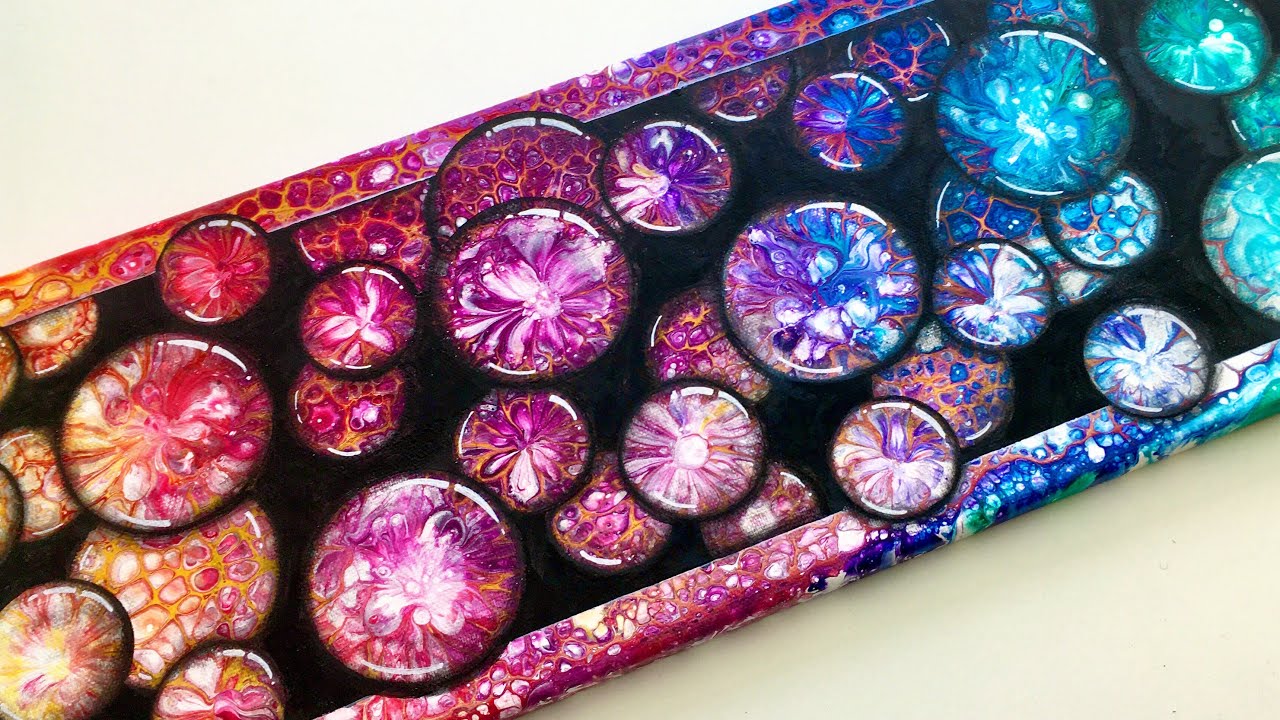 #104 3D RAINBOW ACRYLIC POUR with Bubbles - inspirational fluid art ...