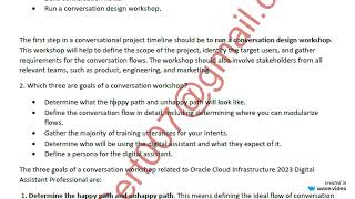 Oracle Cloud Infrastructure 2023 Digital Assistant Professional 1Z0-1071-23